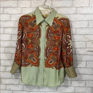 Robert graham silk button down shirt size Large